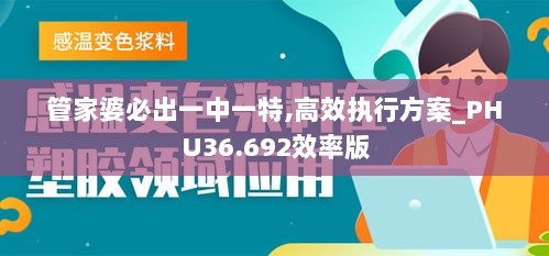 管家婆必出一中一特,高效执行方案_PHU36.692效率版