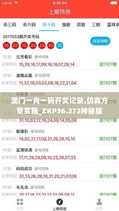 澳门一肖一码开奖记录,仿真方案实施_ZKP36.272神秘版