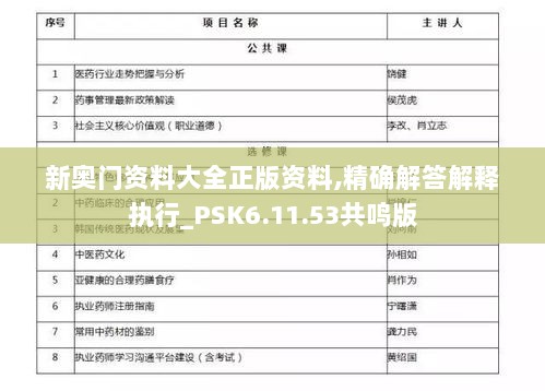 新奥门资料大全正版资料,精确解答解释执行_PSK6.11.53共鸣版