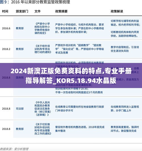 2024新澳正版免费资料的特点,专业手册指导解答_KOR5.18.94水晶版