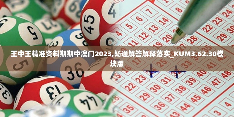 王中王精准资料期期中澳门2023,畅通解答解释落实_KUM3.62.30模块版