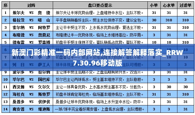 新澳门彩精准一码内部网站,连接解答解释落实_RRW7.30.96移动版