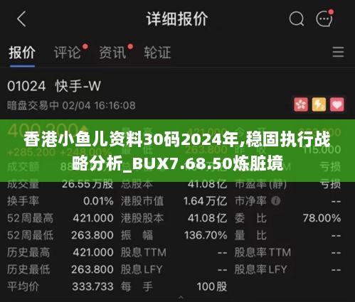 香港小鱼儿资料30码2024年,稳固执行战略分析_BUX7.68.50炼脏境