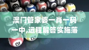 澳门管家婆一肖一码一中,远程解答实施落实_OOV2.70.86管理版