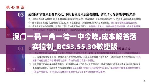 澳门一码一肖一待一中今晚,成本解答落实控制_BCS3.55.30敏捷版