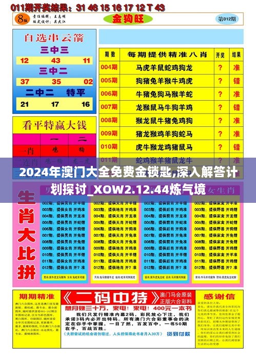 2024年澳门大全免费金锁匙,深入解答计划探讨_XOW2.12.44炼气境