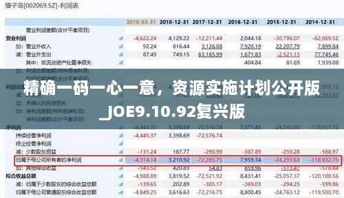 精确一码一心一意，资源实施计划公开版_JOE9.10.92复兴版