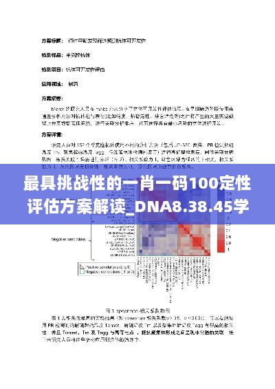 最具挑战性的一肖一码100定性评估方案解读_DNA8.38.45学习版