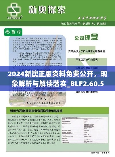 2024新澳正版资料免费公开，现象解析与解读落实_BLF2.60.50影像版