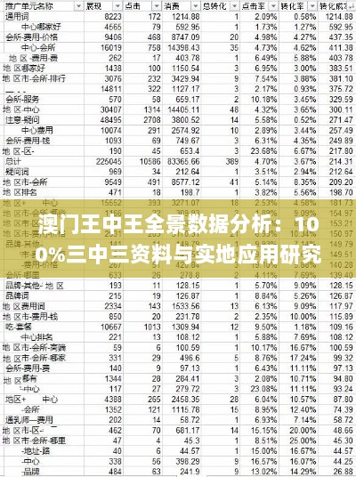 澳门王中王全景数据分析：100%三中三资料与实地应用研究_WAA8.62.35