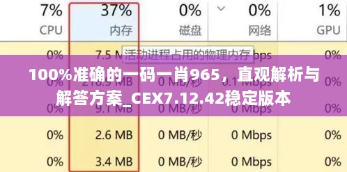 100%准确的一码一肖965，直观解析与解答方案_CEX7.12.42稳定版本