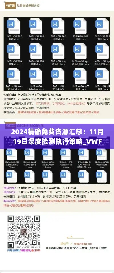 2024精确免费资源汇总：11月19日深度检测执行策略_VWF3.55.21文化版