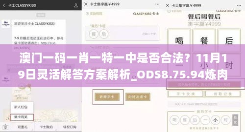 澳门一码一肖一特一中是否合法？11月19日灵活解答方案解析_ODS8.75.94炼肉境