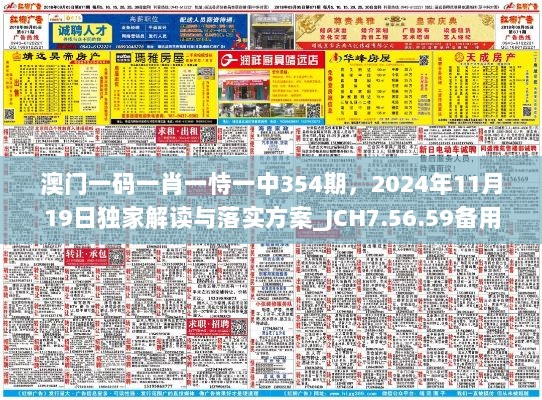 澳门一码一肖一恃一中354期，2024年11月19日独家解读与落实方案_JCH7.56.59备用版