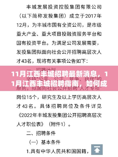 江西丰城11月招聘最新消息与成功应聘技能提升全攻略