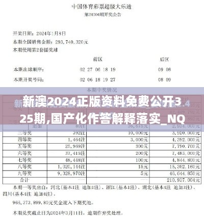 新澳2024正版资料免费公开325期,国产化作答解释落实_NQA8.57.56数线程版