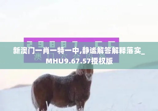 新澳门一肖一特一中,静谧解答解释落实_MHU9.67.57授权版