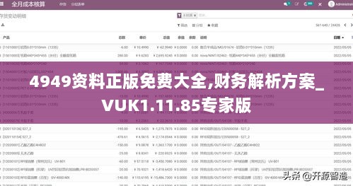 4949资料正版免费大全,财务解析方案_VUK1.11.85专家版