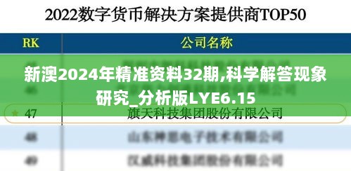 新澳2024年精准资料32期,科学解答现象研究_分析版LYE6.15