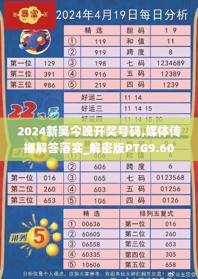 2024新奥今晚开奖号码,媒体传播解答落实_解密版PTG9.60