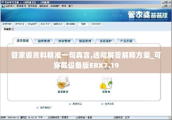 管家婆资料精准一句真言,透彻解答解释方案_可穿戴设备版EBX7.19