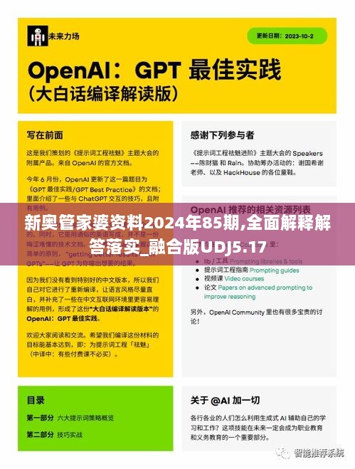 新奥管家婆资料2024年85期,全面解释解答落实_融合版UDJ5.17