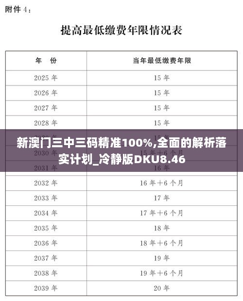 新澳门三中三码精准100%,全面的解析落实计划_冷静版DKU8.46