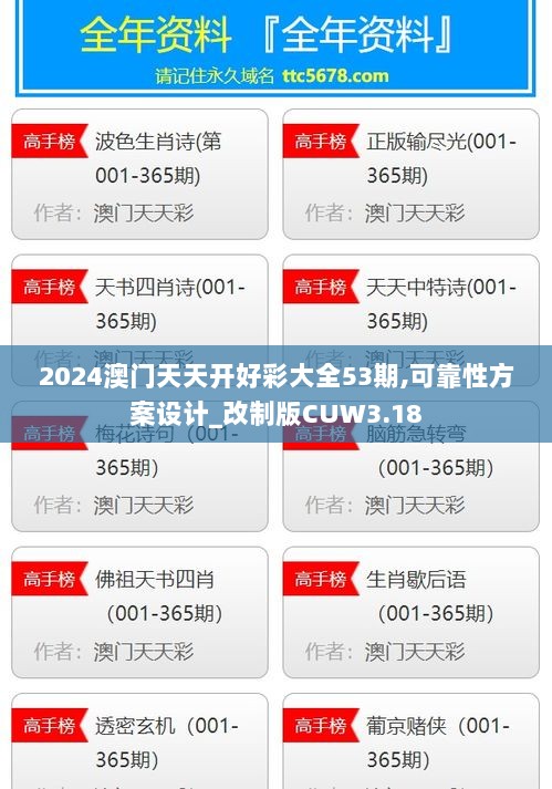 2024澳门天天开好彩大全53期,可靠性方案设计_改制版CUW3.18