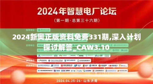 2024新奥正版资料免费331期,深入计划探讨解答_CAW3.10