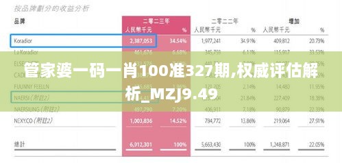 管家婆一码一肖100准327期,权威评估解析_MZJ9.49