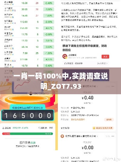 一肖一码100%中,实践调查说明_ZOT7.93