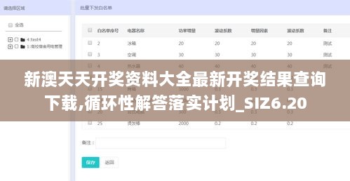 新澳天天开奖资料大全最新开奖结果查询下载,循环性解答落实计划_SIZ6.20