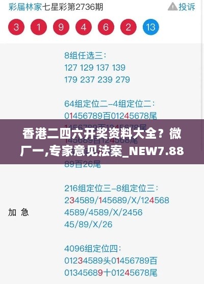 香港二四六开奖资料大全？微厂一,专家意见法案_NEW7.88