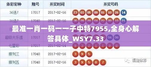 最准一肖一码一一子中特7955,全身心解答具体_WSY7.33