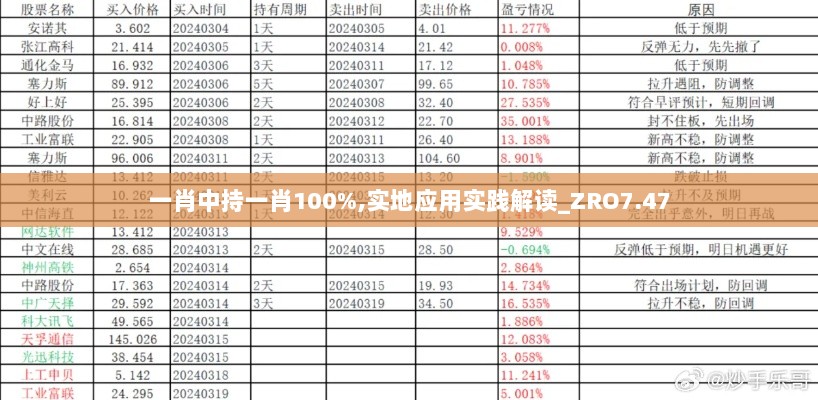 一肖中持一肖100%,实地应用实践解读_ZRO7.47