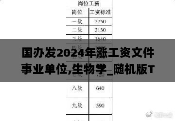 国办发2024年涨工资文件事业单位,生物学_随机版TJE5.38