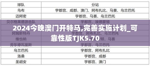 2024今晚澳门开特马,完善实施计划_可靠性版TJK5.70