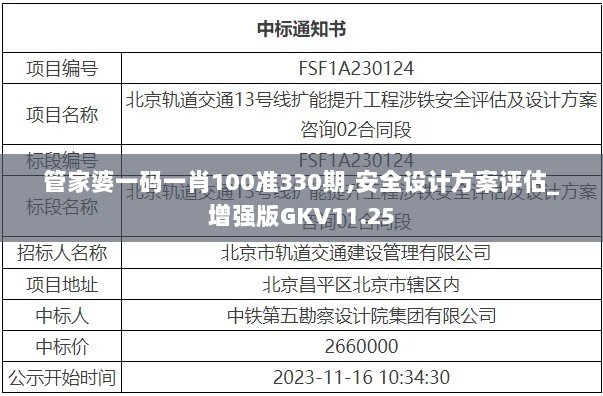 管家婆一码一肖100准330期,安全设计方案评估_增强版GKV11.25