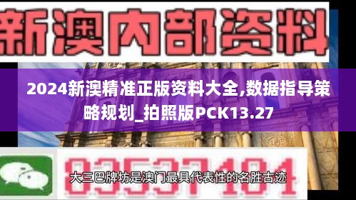 2024新澳精准正版资料大全,数据指导策略规划_拍照版PCK13.27