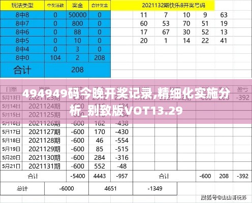 494949码今晚开奖记录,精细化实施分析_别致版VOT13.29