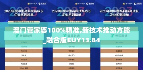 澳门管家婆100%精准,新技术推动方略_融合版EUY13.84