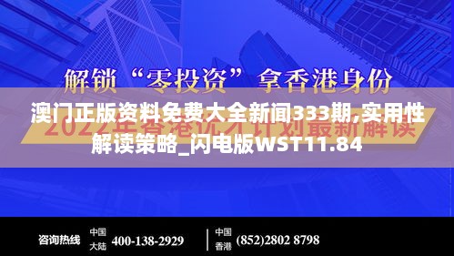 澳门正版资料免费大全新闻333期,实用性解读策略_闪电版WST11.84