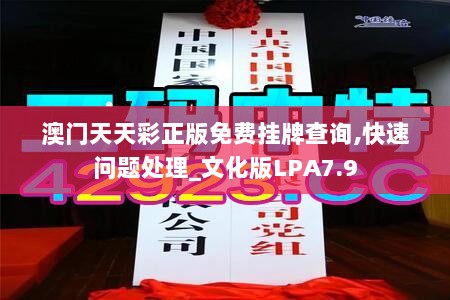 澳门天天彩正版免费挂牌查询,快速问题处理_文化版LPA7.9