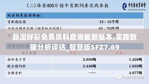 新澳好彩免费资料查询最新版本,实践数据分析评估_智慧版SFZ7.69