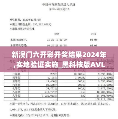 新澳门六开彩开奖结果2024年,实地验证实施_黑科技版AVL7.76