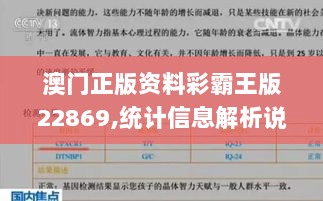 澳门正版资料彩霸王版22869,统计信息解析说明_动感版XCR13.16