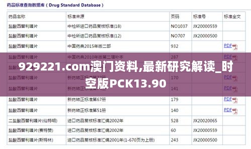 929221.соm澳门资料,最新研究解读_时空版PCK13.90