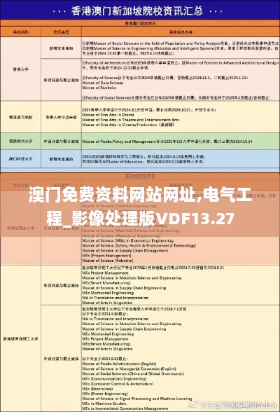 澳门免费资料网站网址,电气工程_影像处理版VDF13.27