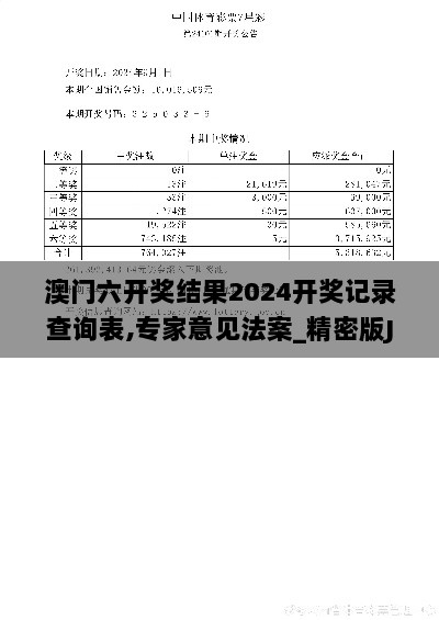 澳门六开奖结果2024开奖记录查询表,专家意见法案_精密版JMB13.47