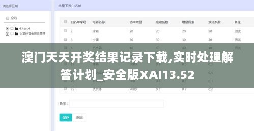 澳门天天开奖结果记录下载,实时处理解答计划_安全版XAI13.52